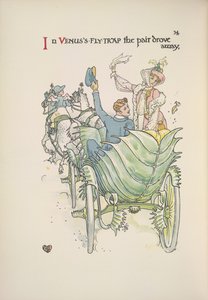 El atrapamoscas de Venus. Una pareja que viaja en coche de caballos de Walter Crane