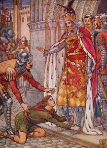 El joven Owen apela al rey, 1911 de Walter Crane