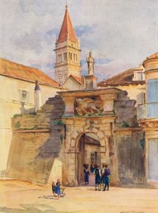 Una de las puertas de Trau (litografía en color)