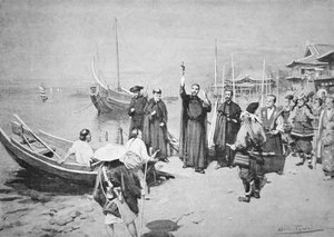 El desembarco de San Francisco Javier en Kagoshima de Walter Frederick Roofe Tyndale