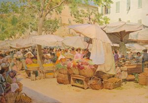 El mercado en Niza, c. 1910, 1912 de Walter Frederick Roofe Tyndale