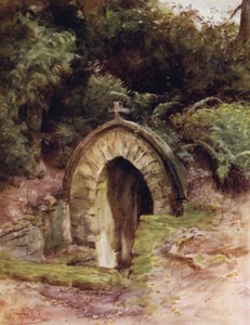 El Nuevo Bosque: El pozo del monje, Beaulieu (litografía a color)