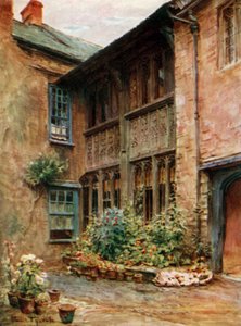 El patio de los Luttrell Arms, Dunster