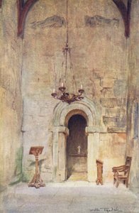 Wessex: Una iglesia sajona en Wessex (litografía en color) de Walter Frederick Roofe Tyndale