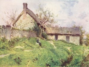Wessex: Un grupo de casas de campo en Sutton Poyntz, cerca de Weymouth (litografía en color) de Walter Frederick Roofe Tyndale