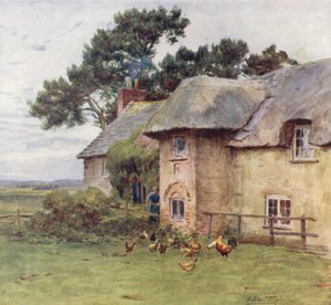Wessex: Cottages at Stoke (litografía en color) de Walter Frederick Roofe Tyndale