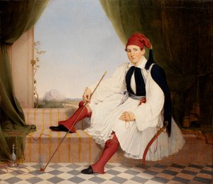 Retrato de John B. Carmac, en traje de Evzone griego de Walter Gould
