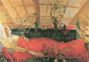 B.79 Walter Gramatté. Die Genesende. La convaleciente (Sonia Gramatté). 1921 de Walter Gramatte
