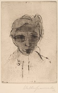 Rostro sombrío, Autorretrato de Walter Gramatte