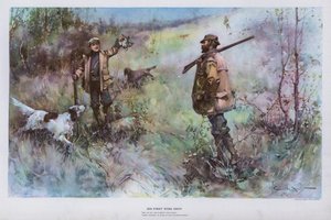Su Primer Disparo al Ala: escena de caza de Walter Granville Smith