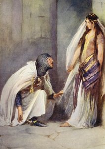 Ilustración para Ivanhoe de Sir Walter Scott (litografia en color) de Walter Grieve