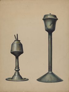 Dos lámparas de aceite, c. 1938