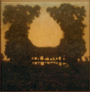 Paisaje de parque con lago de Walter Ophey