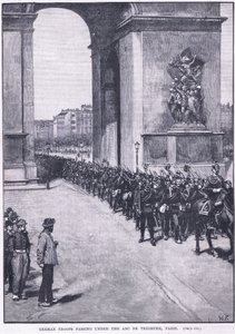 Tropas alemanas pasando bajo el Arco de Triunfo 1871 d.C. de Walter Paget