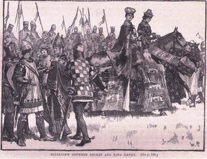 Entrevista entre Becket y el Rey Enrique AD 1169 de Walter Paget