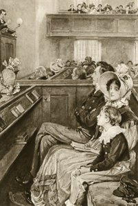 John Ruskin de niño viendo al predicador de Walter Paget