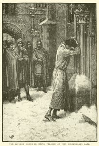 El Emperador Enrique IV haciendo penitencia en la puerta del Papa Hildebrando de Walter Paget
