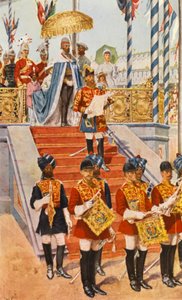 La Reina proclamada Emperatriz de la India (litografía en color) de Walter Paget