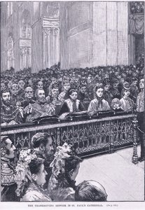 El servicio de acción de gracias en la Catedral de San Pablo 1871 AD de Walter Paget