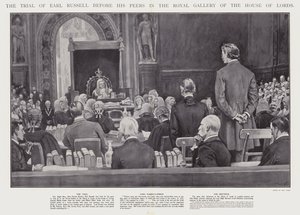 El juicio del Conde Russell ante sus pares en la Galería Real de la Cámara de los Lores, Westminster de Walter Paget