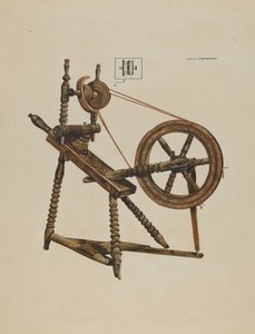 Rueda de hilar de juguete de Walter Praefke