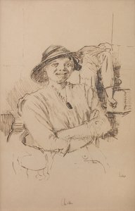 Pollo, c. 1914 (Lápiz, pluma y tinta sepia sobre papel)