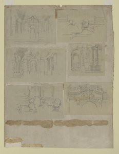 Varios estudios (lápiz sobre papel) de Walter Richard Sickert