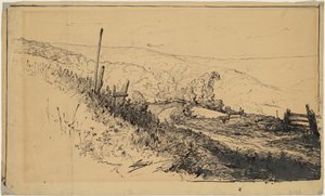 Un camino en las colinas cerca de Dordrecht de Walter Shirlaw