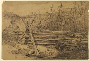 Escena de Granja de Walter Shirlaw