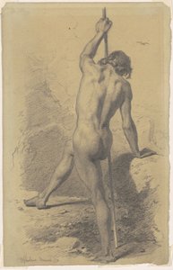 Desnudo masculino con bastón de Walter Shirlaw