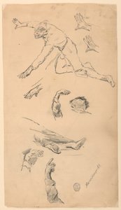 Estudios de manos y figuras de Walter Shirlaw