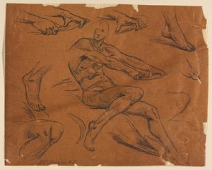 Estudios de un desnudo sentado de Walter Shirlaw