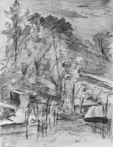 Árboles y Arroyo de Walter Shirlaw