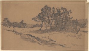 Árboles en un campo de Walter Shirlaw
