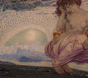 Sueño del infinito (acuarela sobre papel) de Walter Sigmund Hampel