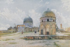 Mañana en Jerusalén: La Mezquita de Omar en el lado sombreado