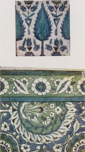 Azulejo sirio, del siglo XVIII, de una mezquita de Damasco, Azulejo sirio, siglo XVI o XVII, de una mezquita de Damasco de Walter Spencer Stanhope Tyrwhitt