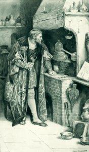 Jacobo IV como alquimista en su laboratorio