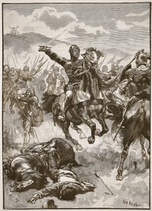 El Príncipe Negro en la Batalla de Crecy, ilustración de 