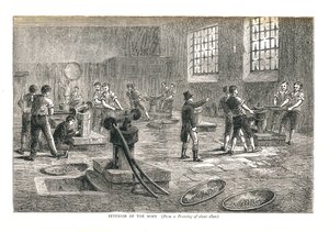 El interior de la Casa de la Moneda de un dibujo de alrededor de 1800, 1878