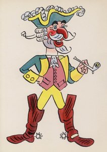 Figuras de libros infantiles: Barón Munchausen (litografía en color) de Walter Trier