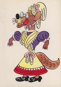 Figuras de libros infantiles: Lobo Feroz (litografía en color) de Walter Trier