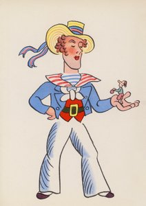 Figuras de libros infantiles: Gulliver (litografía en color)