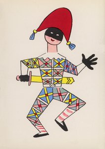 Figuras de libros infantiles: Harlequin (litografía en color)