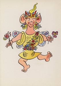 Figuras de libros infantiles: Puck (litografía en color) de Walter Trier