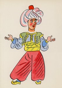 Figuras de libros infantiles: Simbad el Marino (litografía en color)