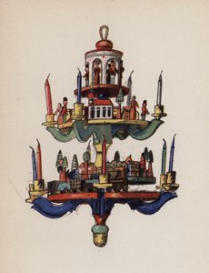 Juguete antiguo pintado por Walter Trier (litografía en color)