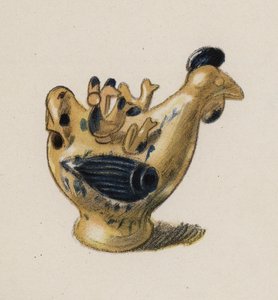 Juguete antiguo pintado por Walter Trier (litografía en color)