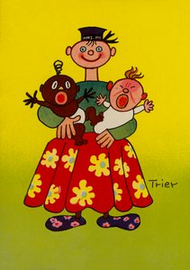 Uno de los locos de Walter Trier (litografía en color)