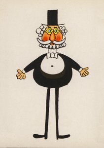 Uno de los locos de Walter Trier (litografía en color)